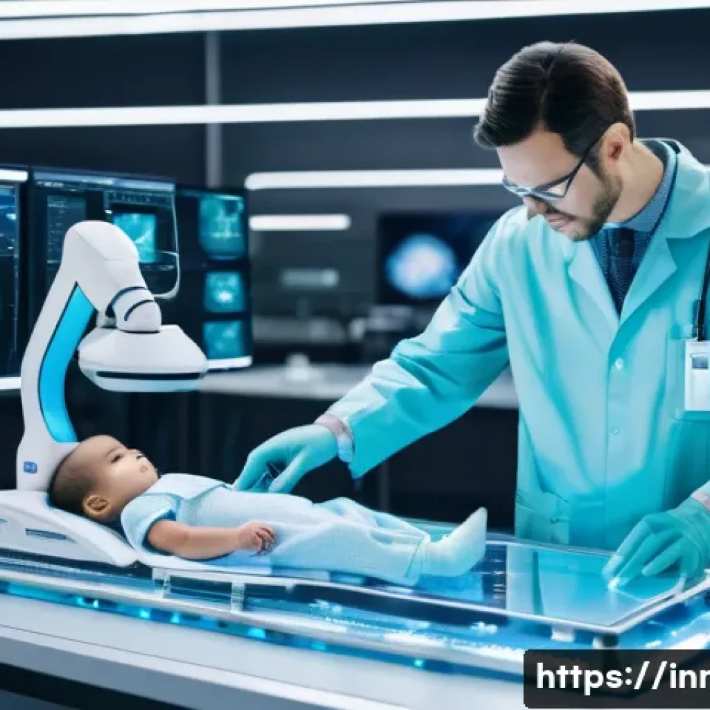 혁신경영컨설턴트가 알아야 할 시장 동향 - A sleek, modern factory floor infused with cutting-edge AI and robotics. Robotic arms gracefully ass...